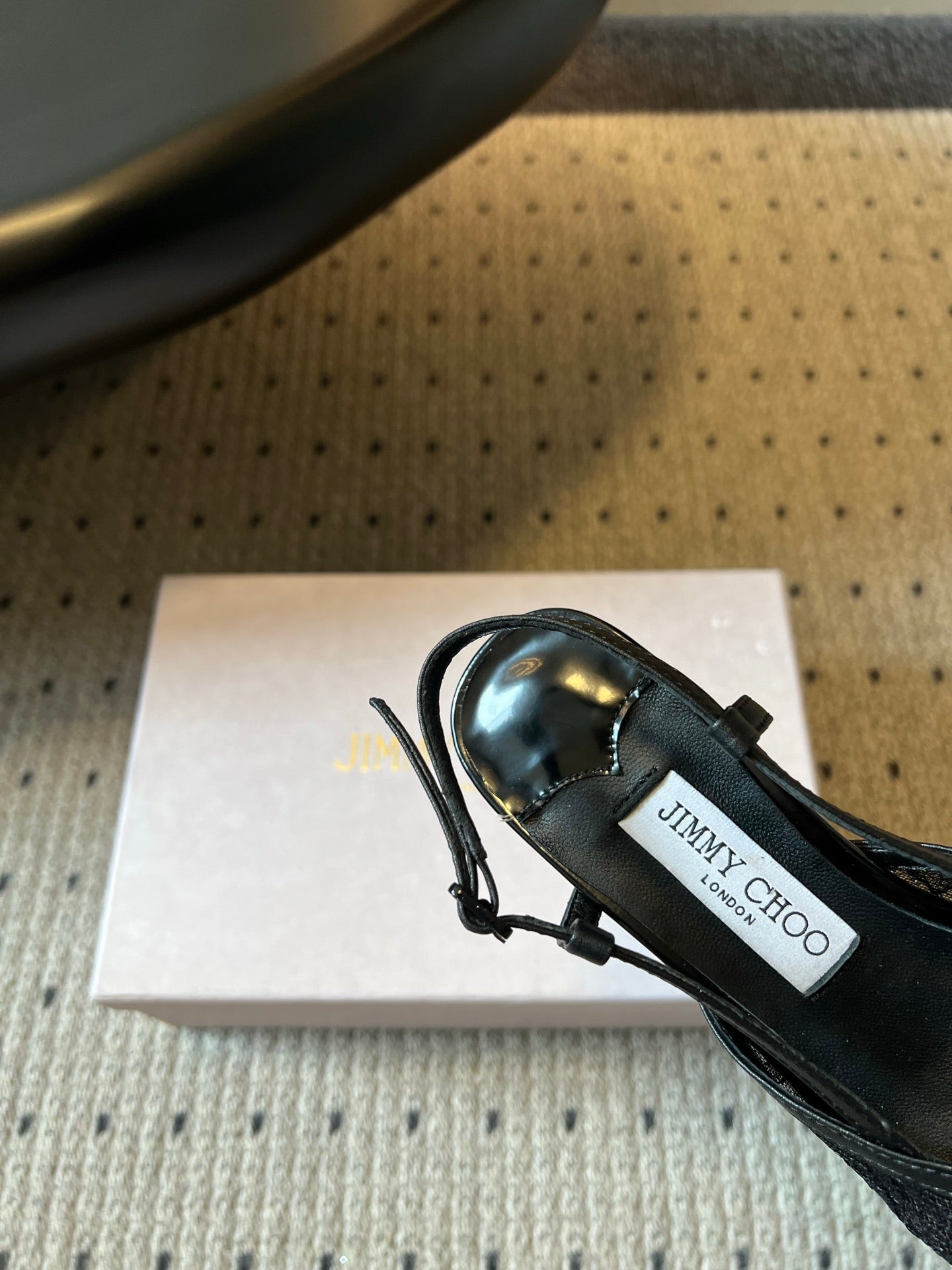 JIMMY CHOO 26S HEELED SLINGSBACKS 50 MM IN BLACK LACE AND CALFSKIN