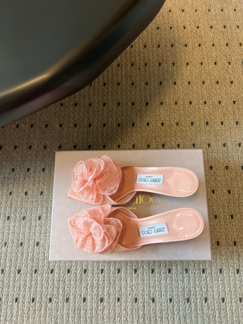 JIMMY CHOO 26S HIGH-HEEL SANDALS 70 MM IN BALLET PINK LACE AND CALFSKIN