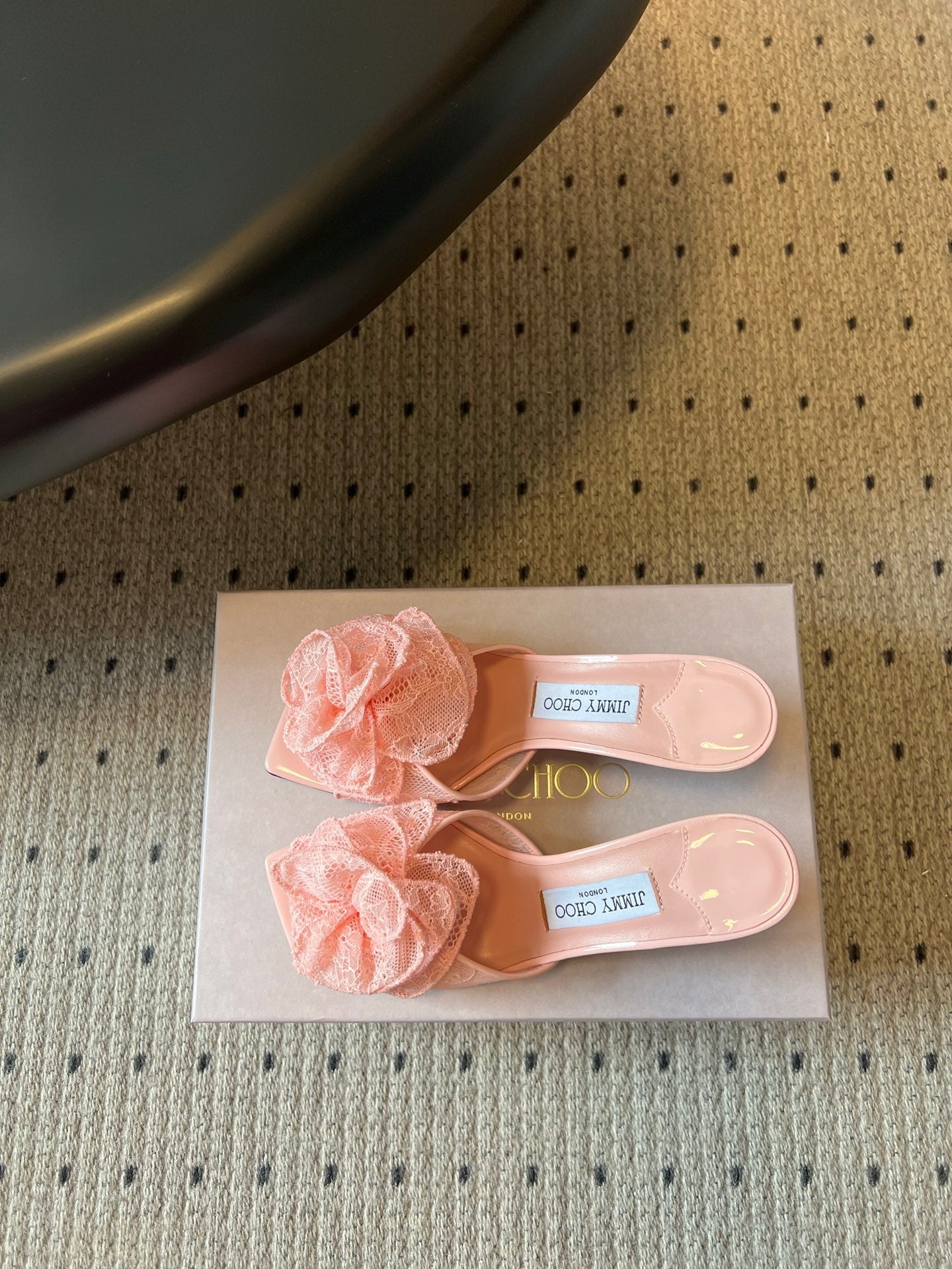 JIMMY CHOO 26S HIGH-HEEL SANDALS 70 MM IN BALLET PINK LACE AND CALFSKIN