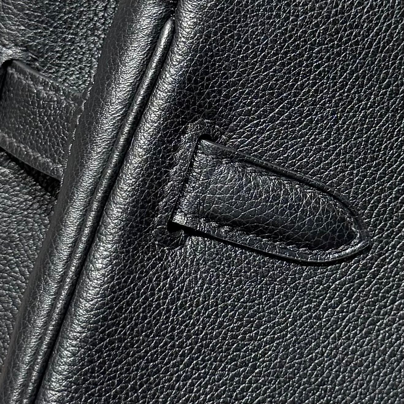 HERMES 25S SHOULDER BIRKIN 29 IN BLACK CALFSKIN SILVER HARDWARE