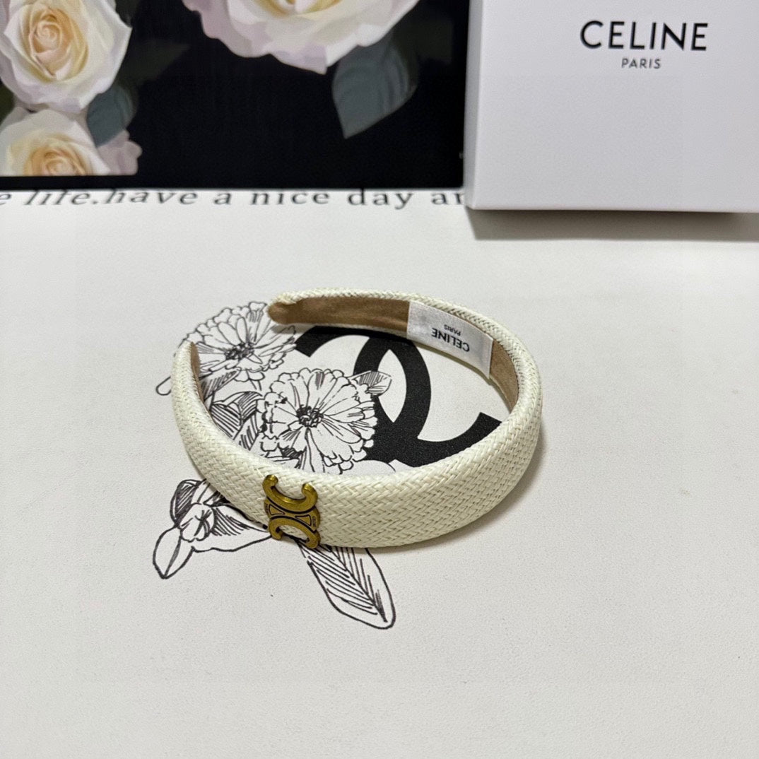 WHITE RAFFIA WOVEN HAIRBAND 369330
