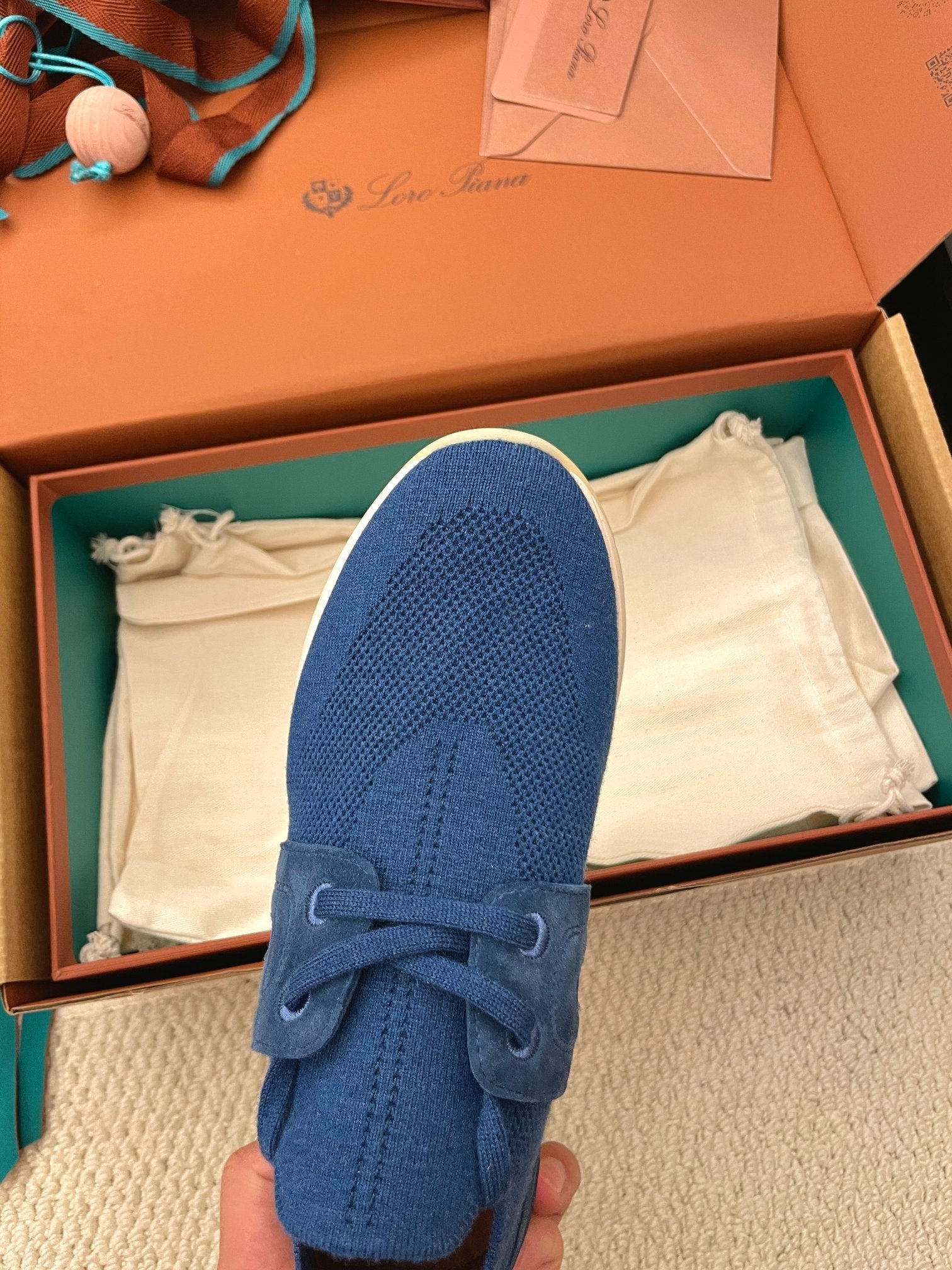 LP 26S BASIC 360 FLEXY WALK SNEAKER IN DARK BLUE FABRICS AND CALFSKIN