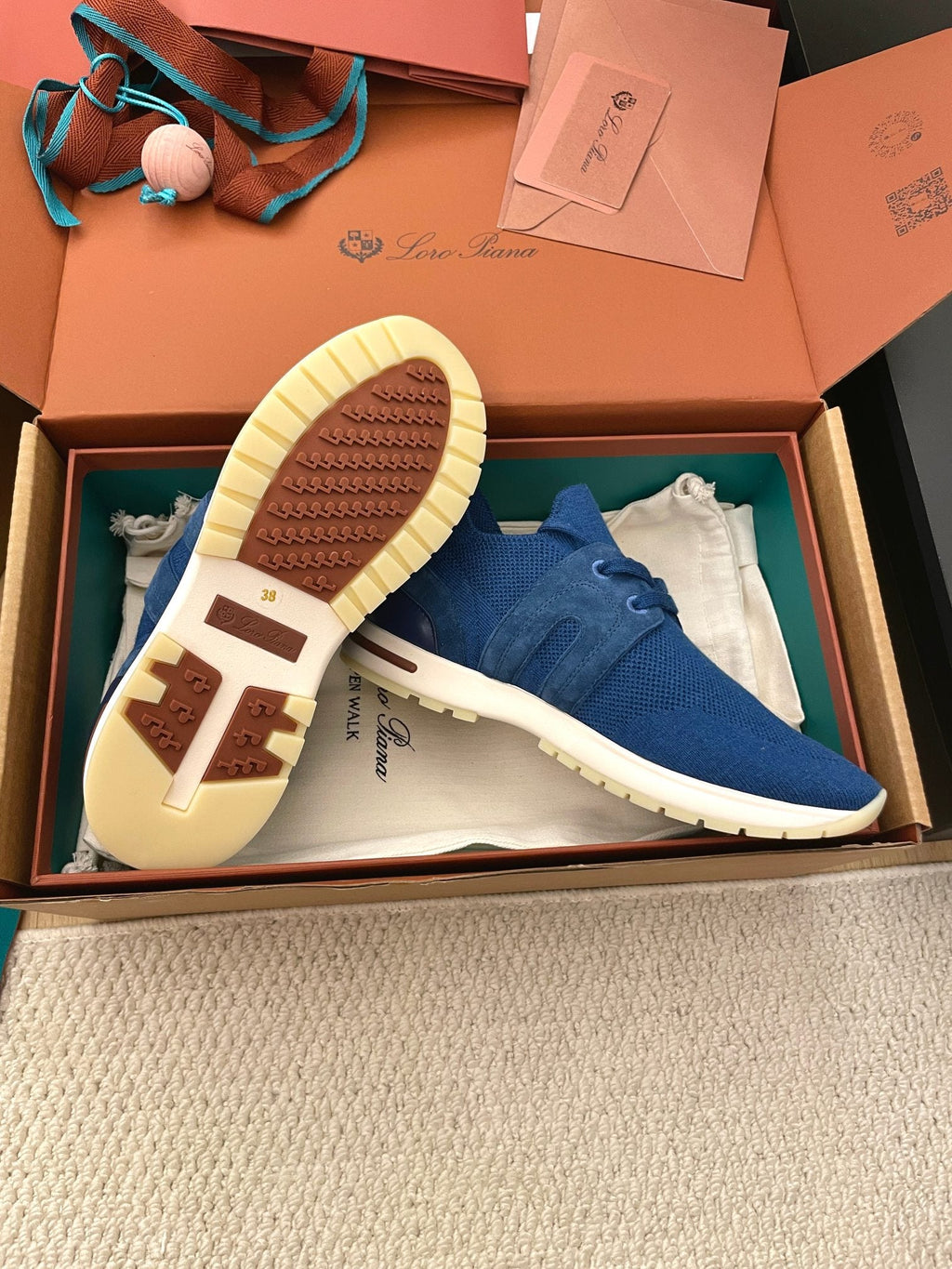 LP 26S BASIC 360 FLEXY WALK SNEAKER IN DARK BLUE FABRICS AND CALFSKIN