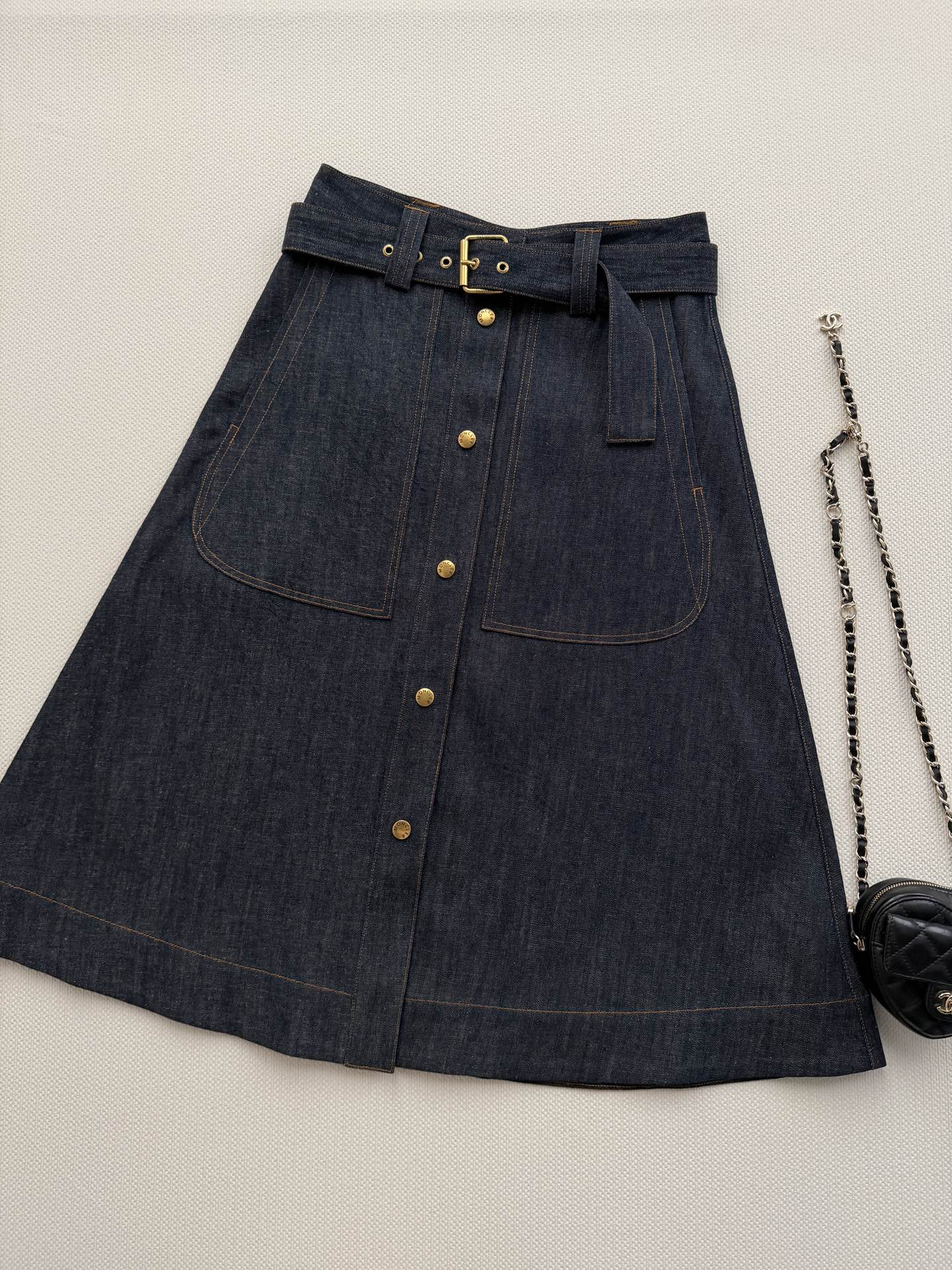 MONCLER 26S DENIM MIDI SKIRT 650