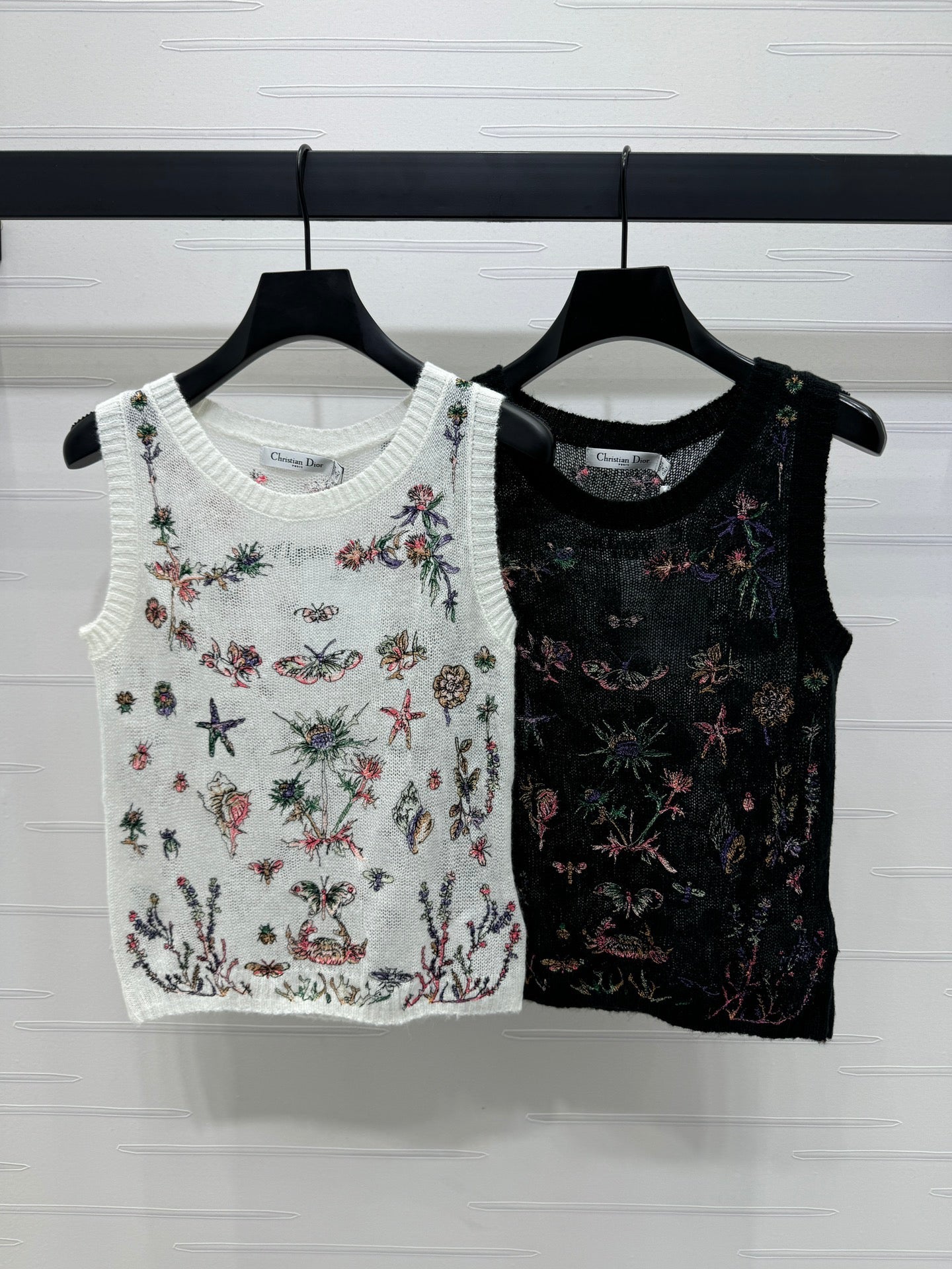 DIOR FLORAL EMBROIDERED KNITTED TANK TOP 276693