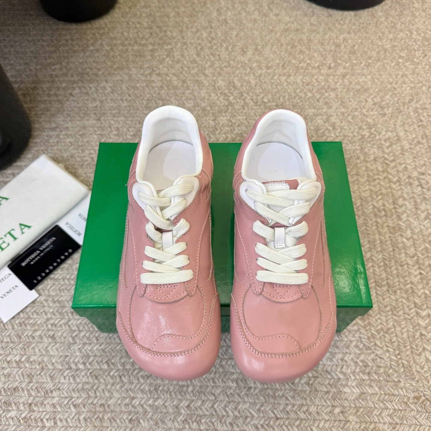 BOTTEGA VENETA 26S SNEAKERS IN PINK CALFSKIN