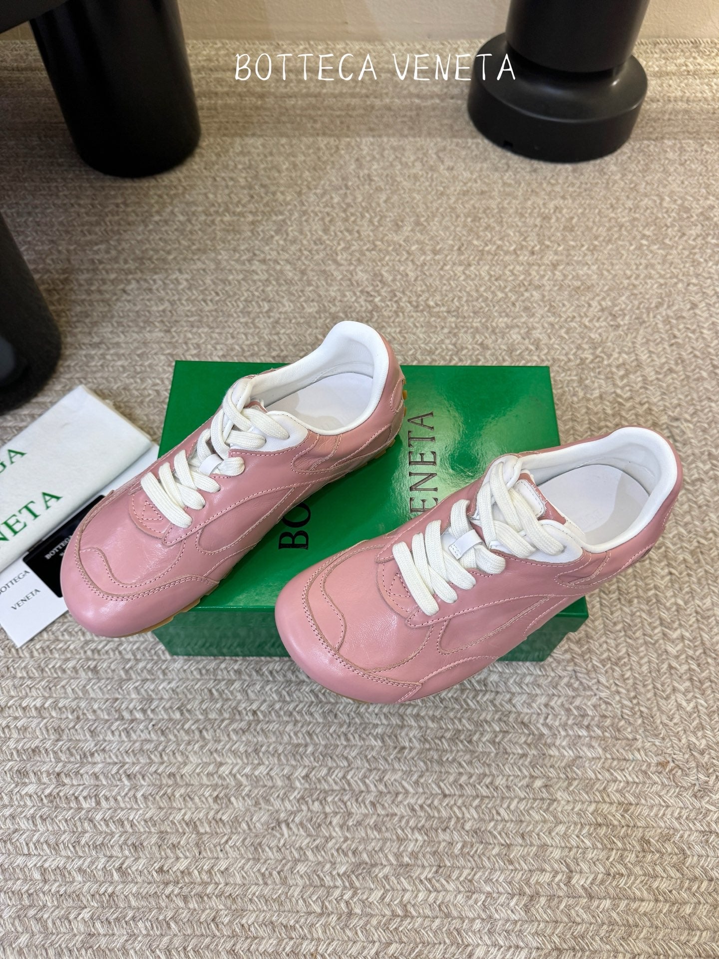 BOTTEGA VENETA 26S SNEAKERS IN PINK CALFSKIN