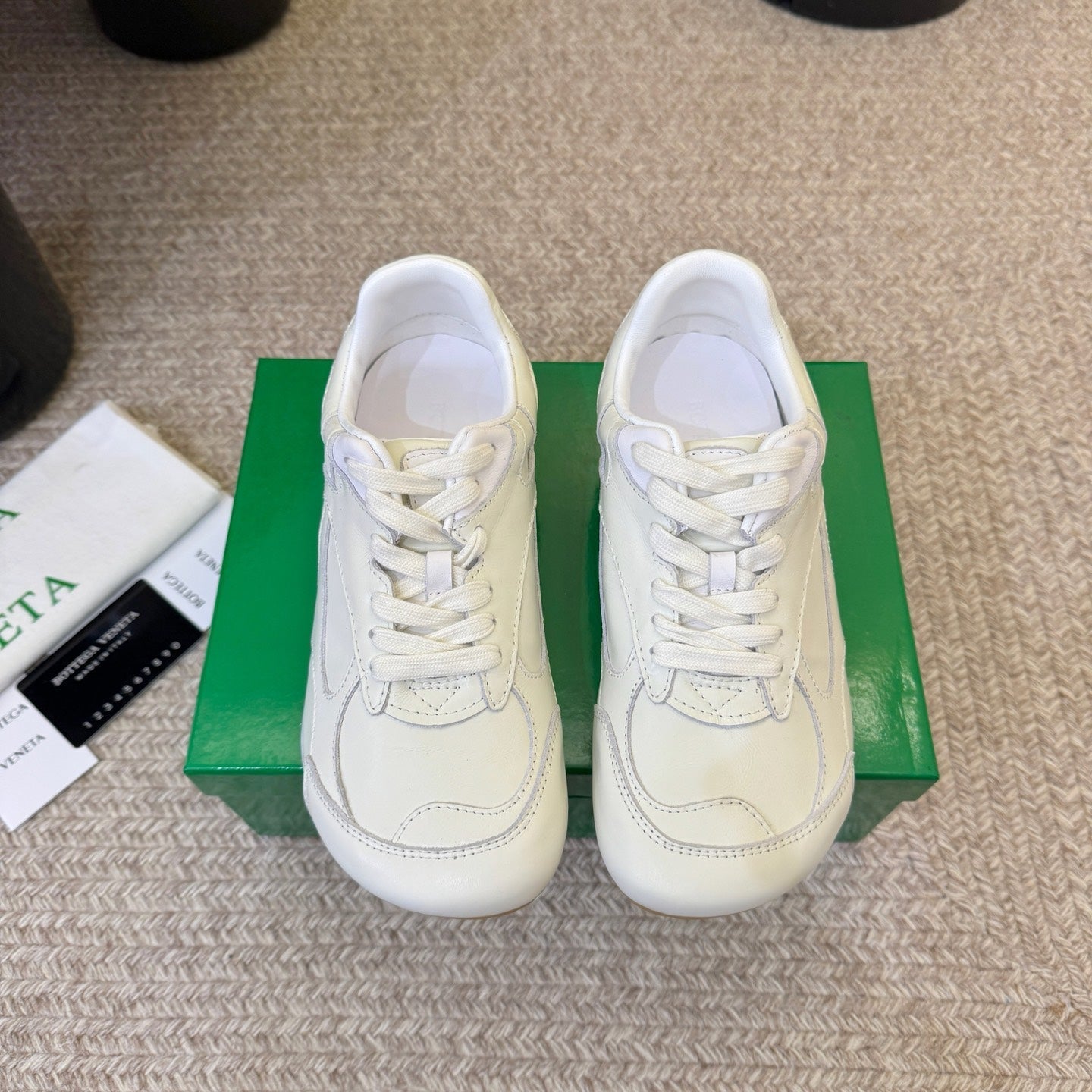 BOTTEGA VENETA 26S SNEAKERS IN WHITE CALFSKIN