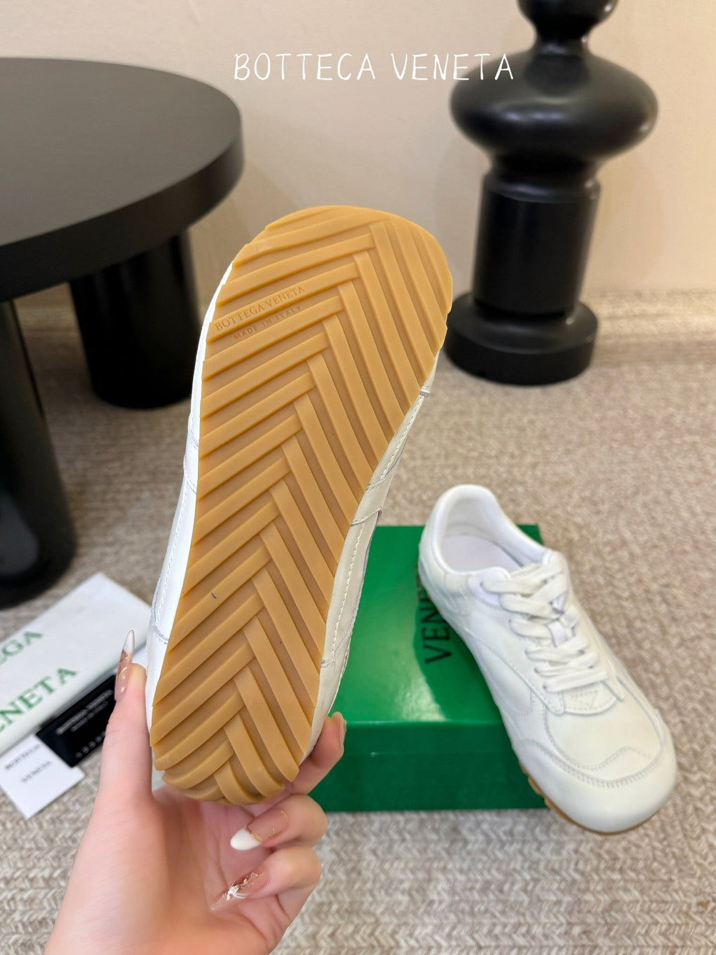 BOTTEGA VENETA 26S SNEAKERS IN WHITE CALFSKIN