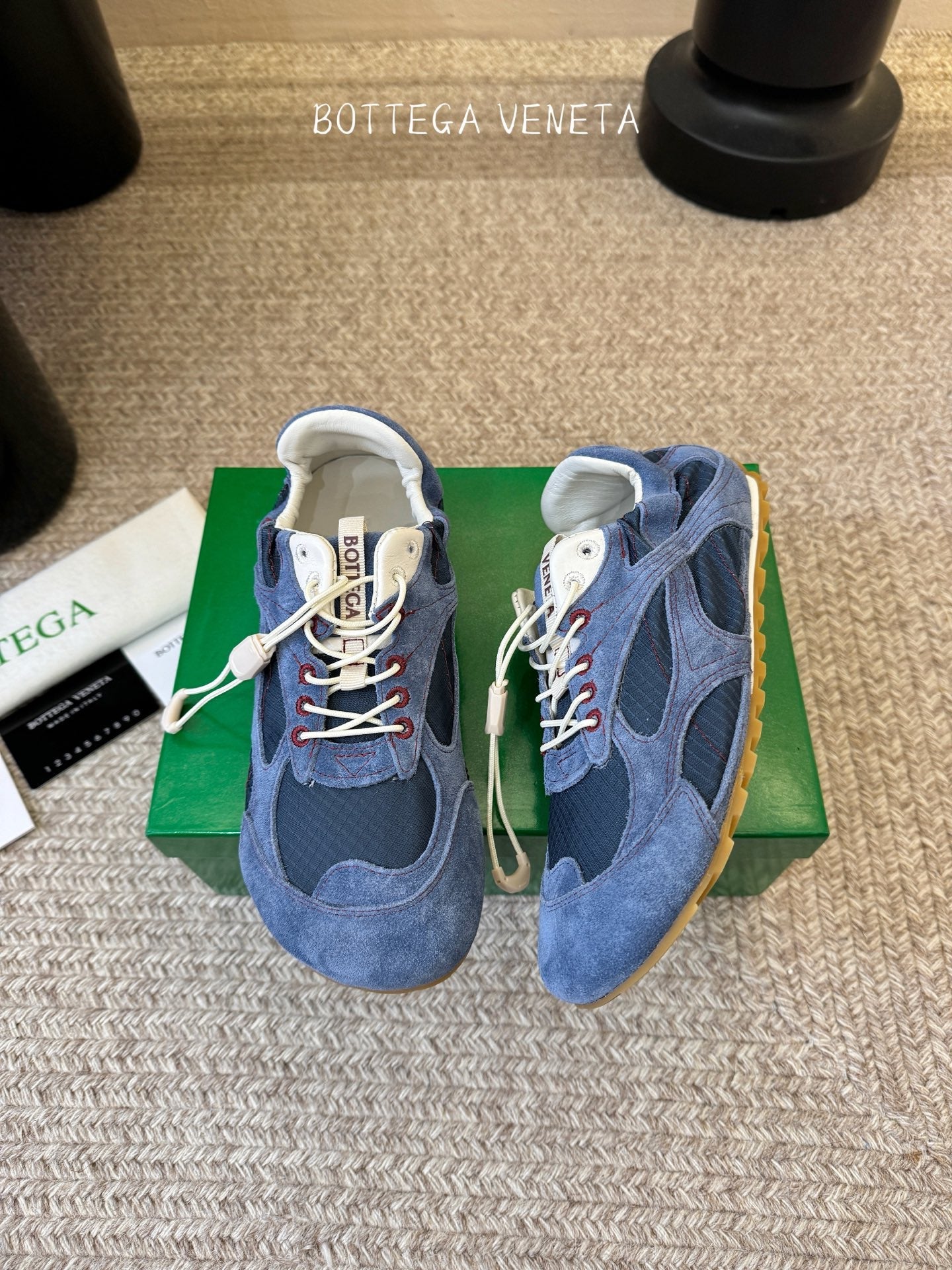 BOTTEGA VENETA 26S SNEAKERS IN NAVY BLUE SUEDE