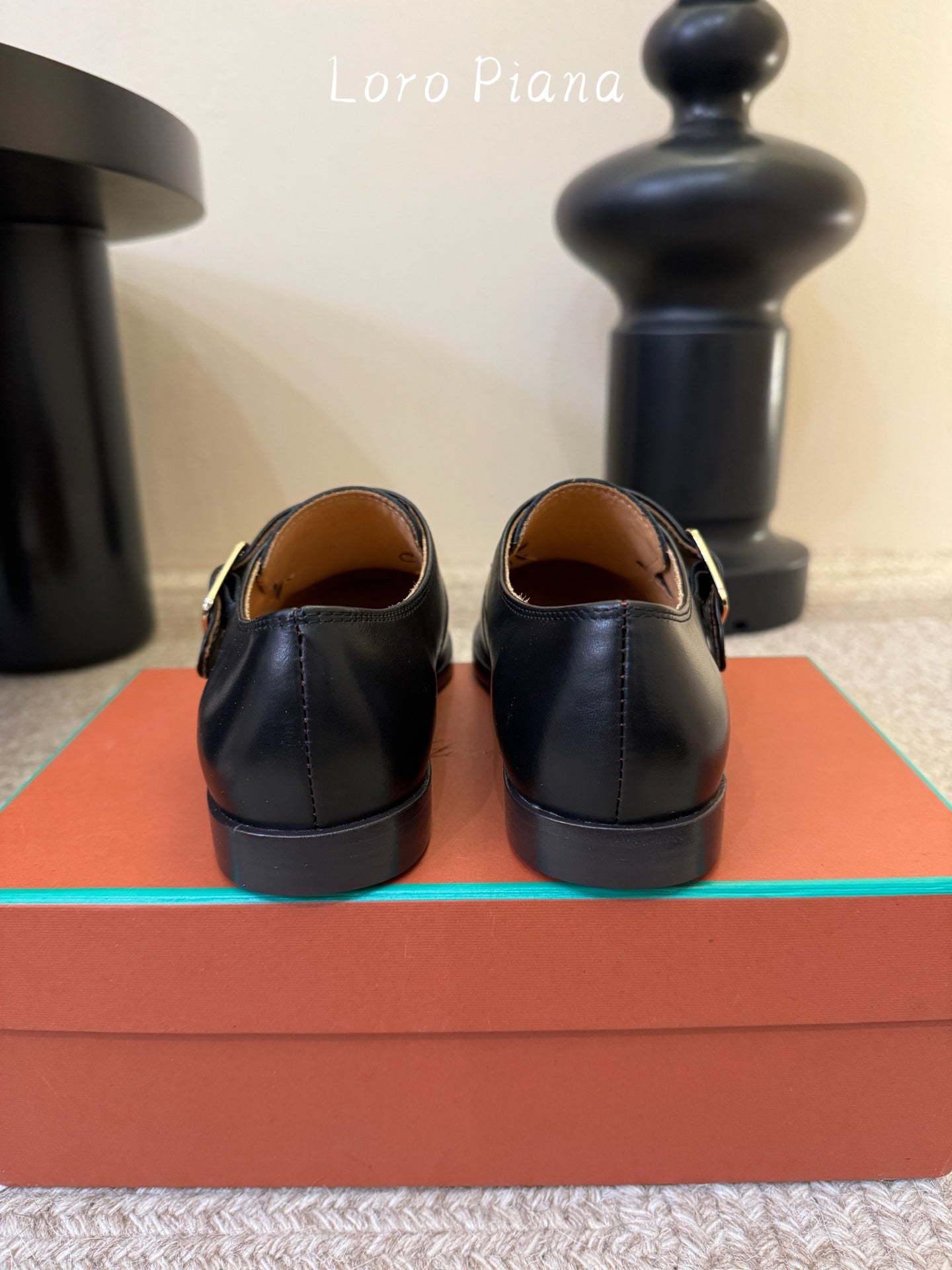 LP 26S MONK STRAP LOAFERS IN BLACK CALFSKIN SILVER HARDWARE