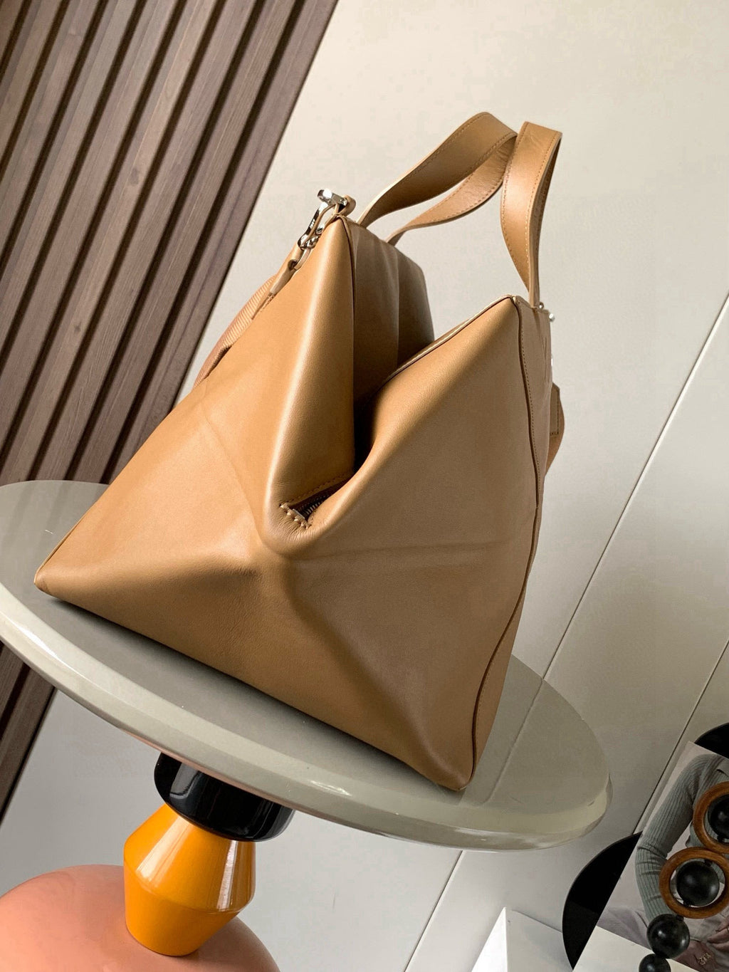 LOEWE 26S LARGE PUZZLE FOLD TOTE 59 IN CAMEL BROWN  CALFSKIN