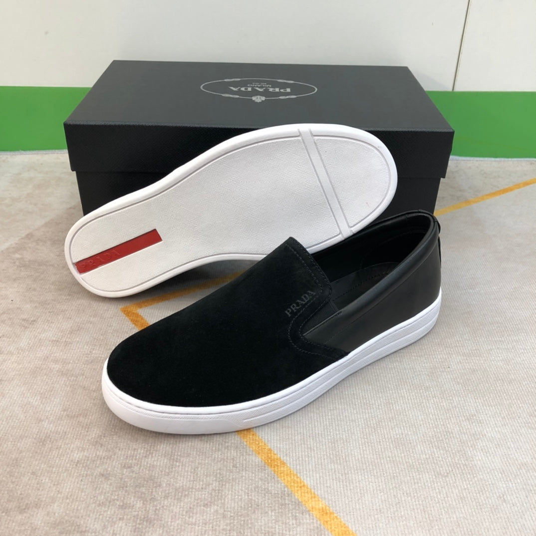 PRA LOAFER IN BLACK SUEDE AND CALFSKIN