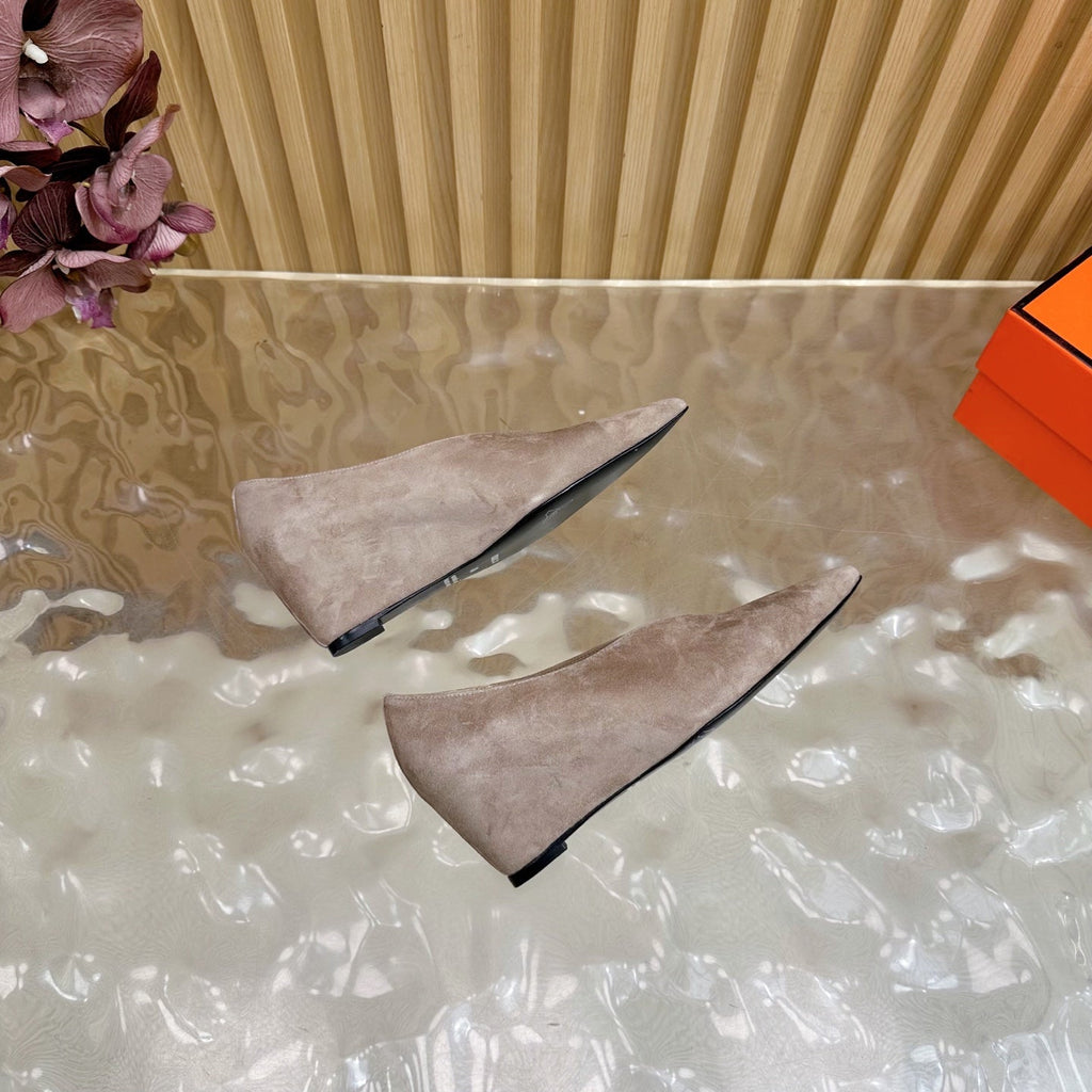 HM 25S HIGH-HEEL WEDGE SHOES 50 MM IN DUSTY BEIGE SUEDE