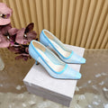 JIMMY CHOO 26S HIGH HEELS 85 MM IN LIGHT BLUE MESH