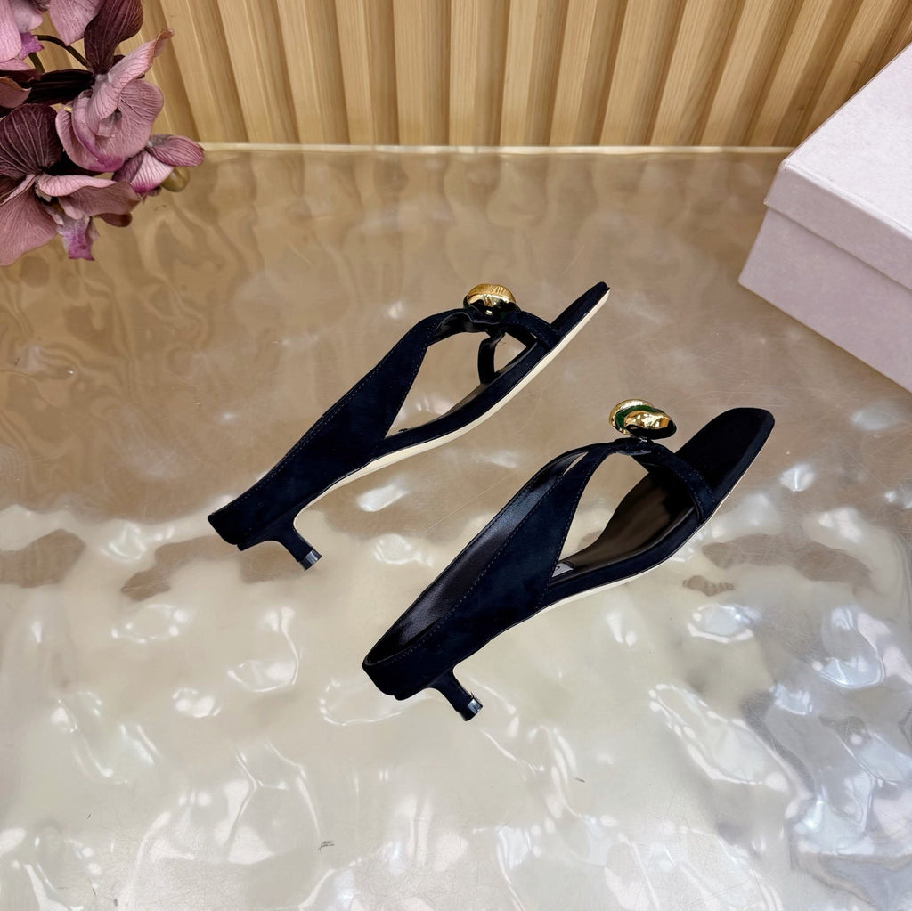 JIMMY CHOO 26S HIGH-HEEL SANDALS 35 MM IN BLACK SUEDE