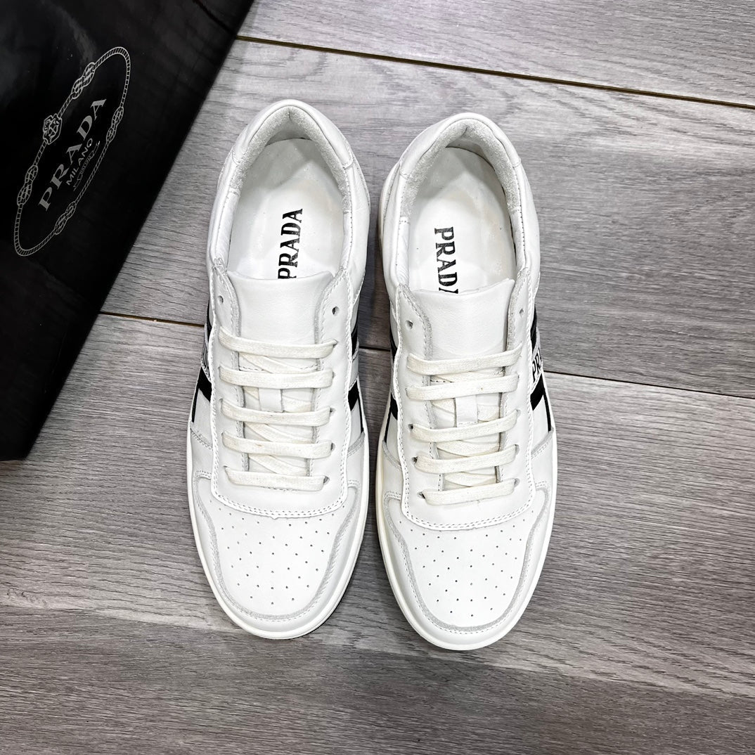 PRA TRAINER SHOES IN WHITE CALFSKIN