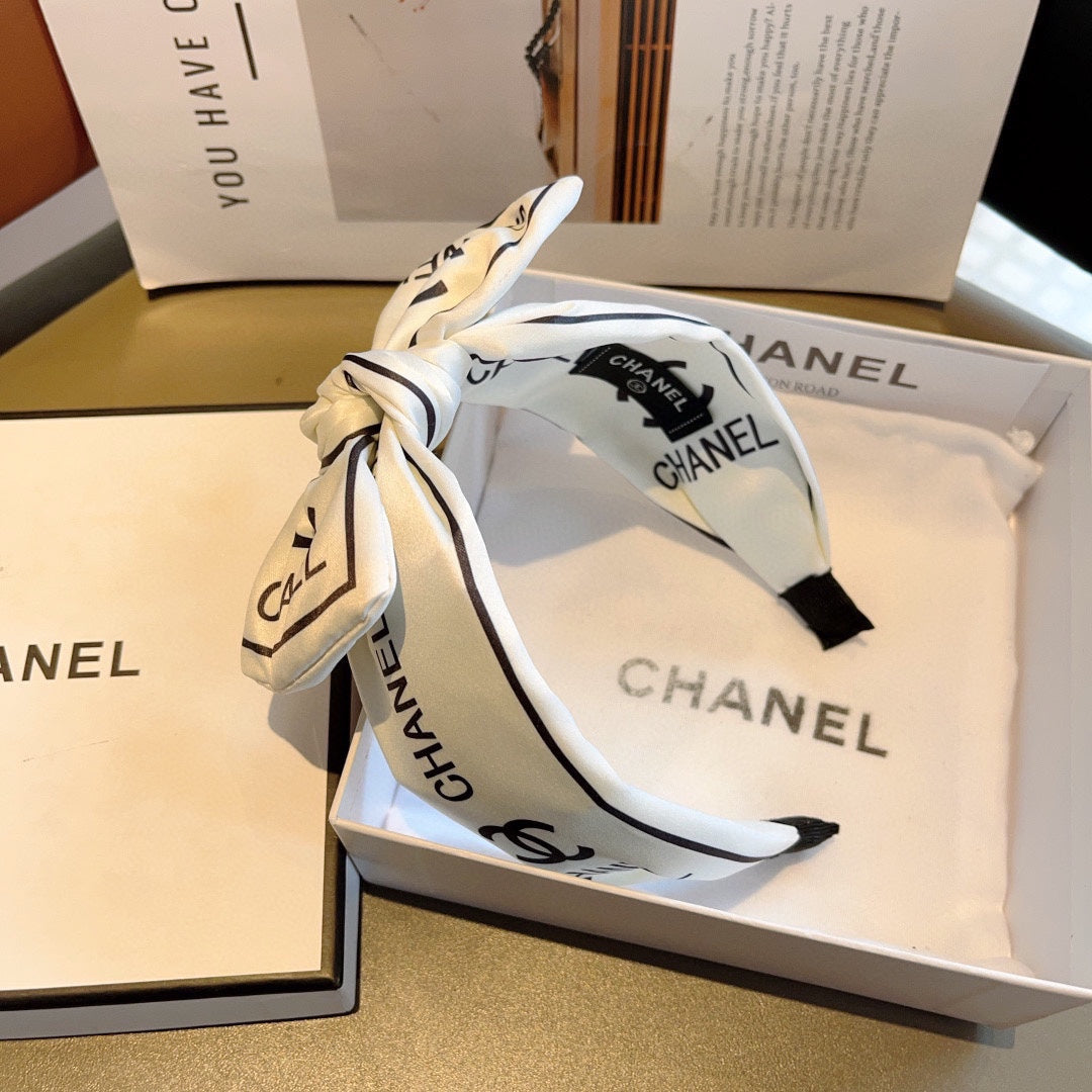 WHITE MIX BLACK SILK HAIRBAND 358256