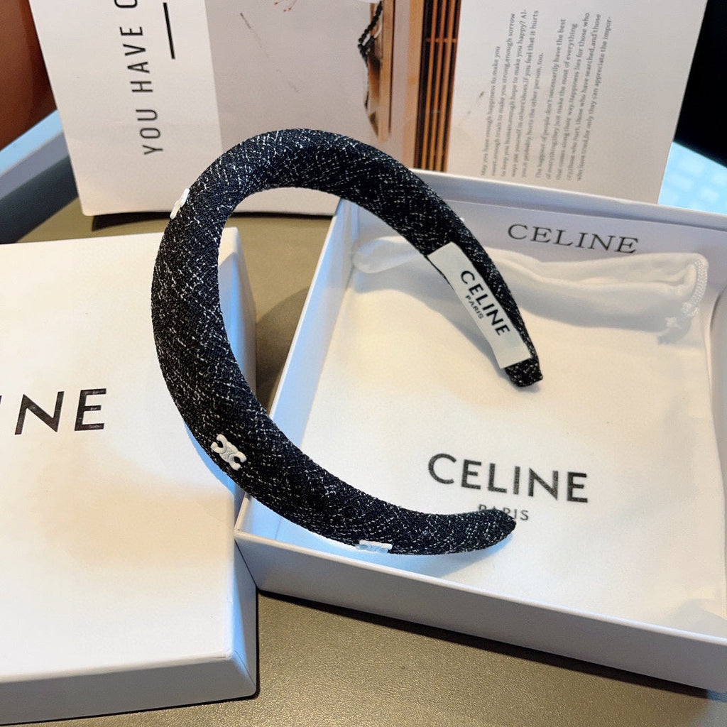 BLACK TWEED FABRIC HAIRBAND 420647
