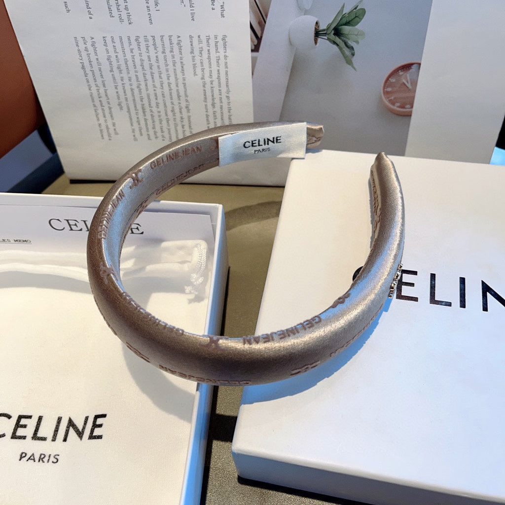 KHAKI BROWN SILK HAIRBAND 432806