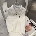 POLO TANK TOP 610337 IN WHITE COTTON RIBBED