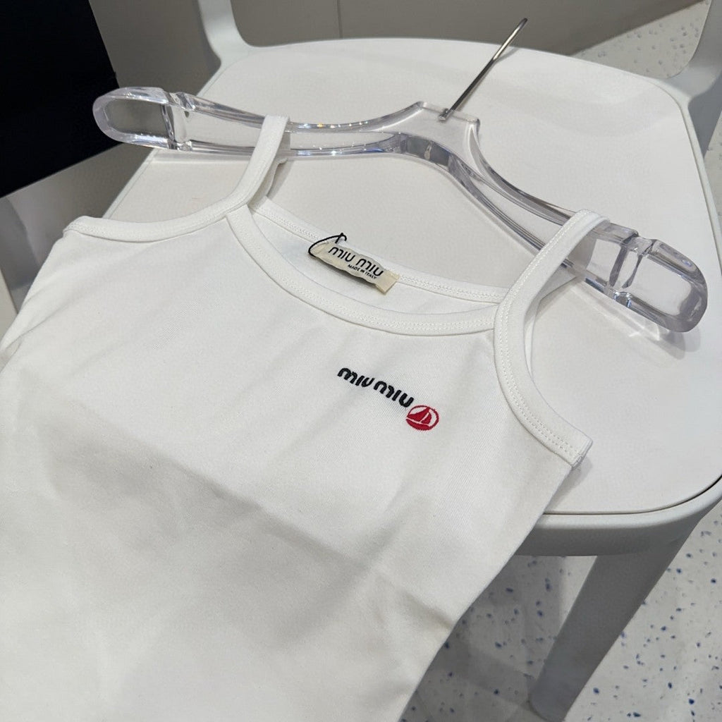 CAMISOLE 613778 IN WHITE COTTON RIBBED