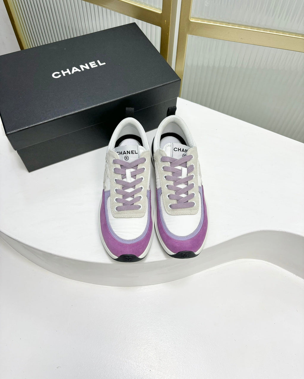 SNEAKER IN VIOLET MIX GREY SUEDE