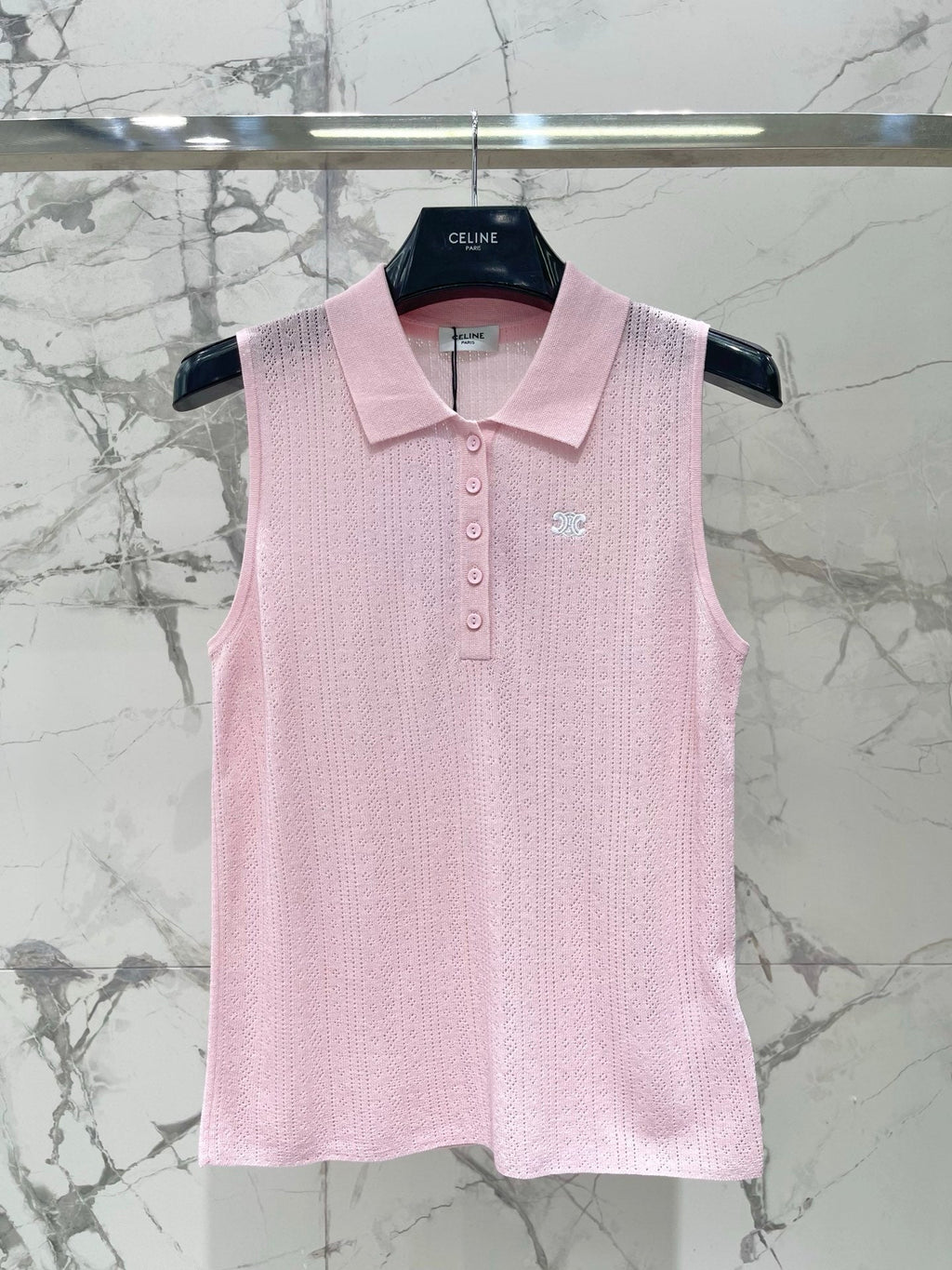 CELINE 26S SLEEVELESS POLO SHIRT 473