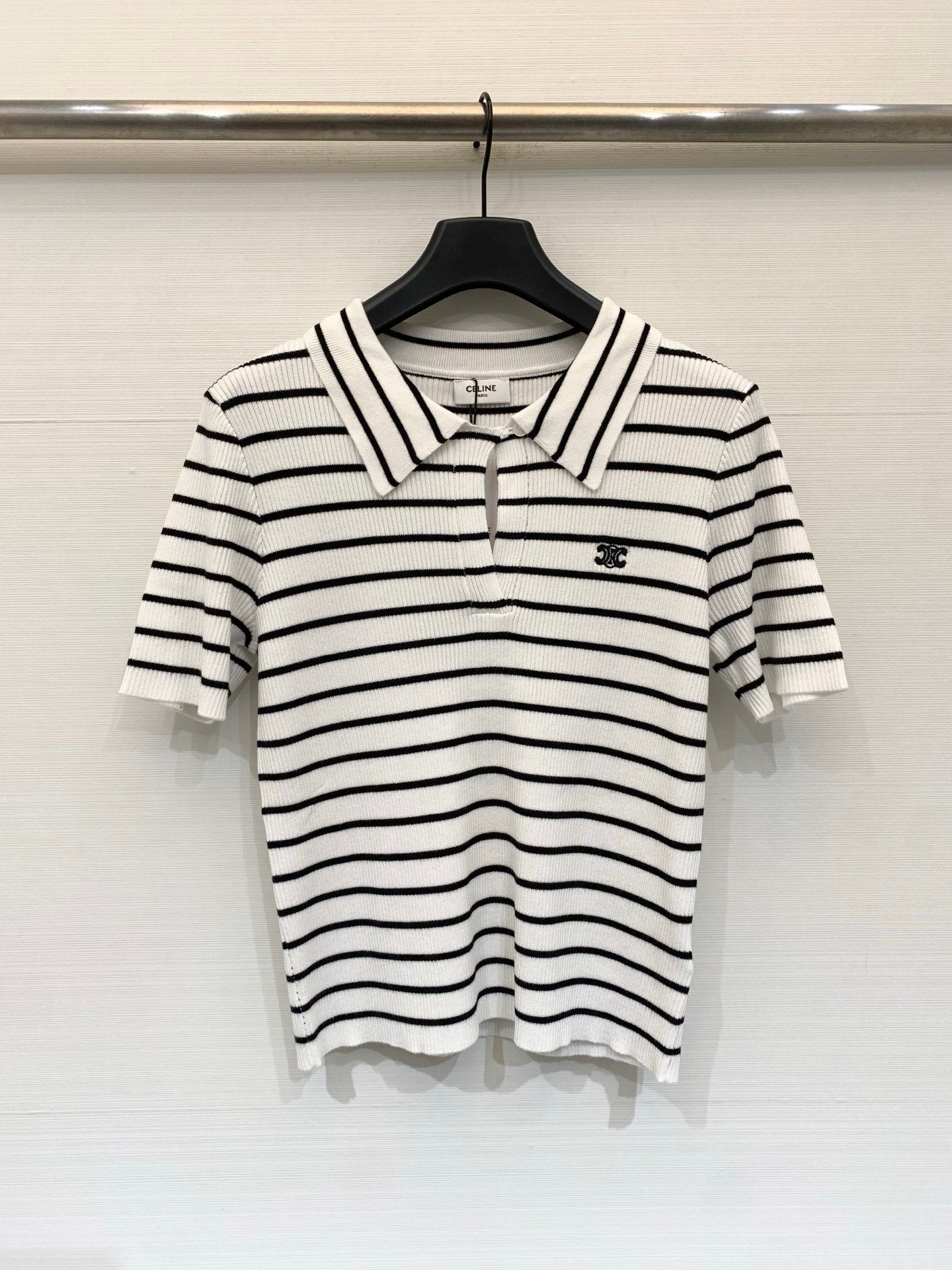 CELINE 26S STRIPED SHORT-SLEEVE POLO SHIRT 488