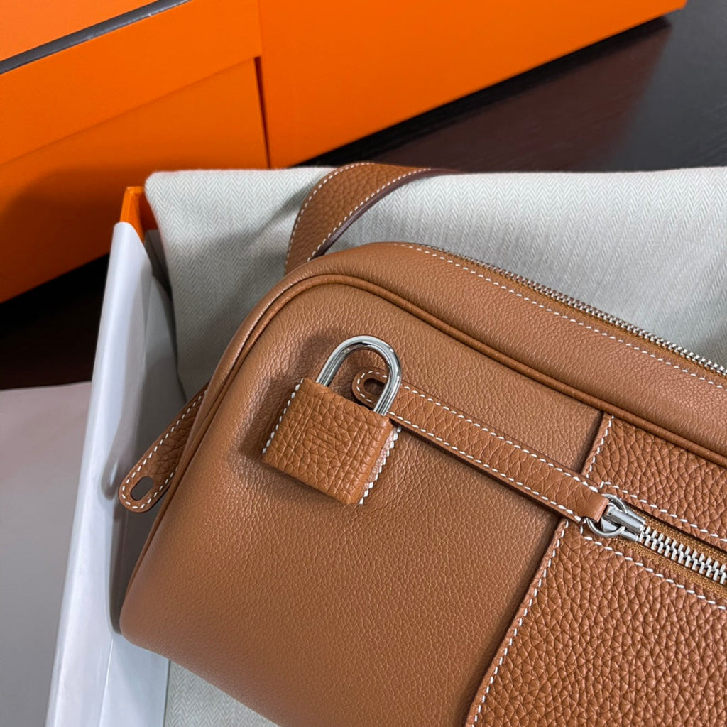 BOSTON NOUVEAU ON BOBY 29 SHOULDER BAG IN BRONZE BROWN CALFSKIN