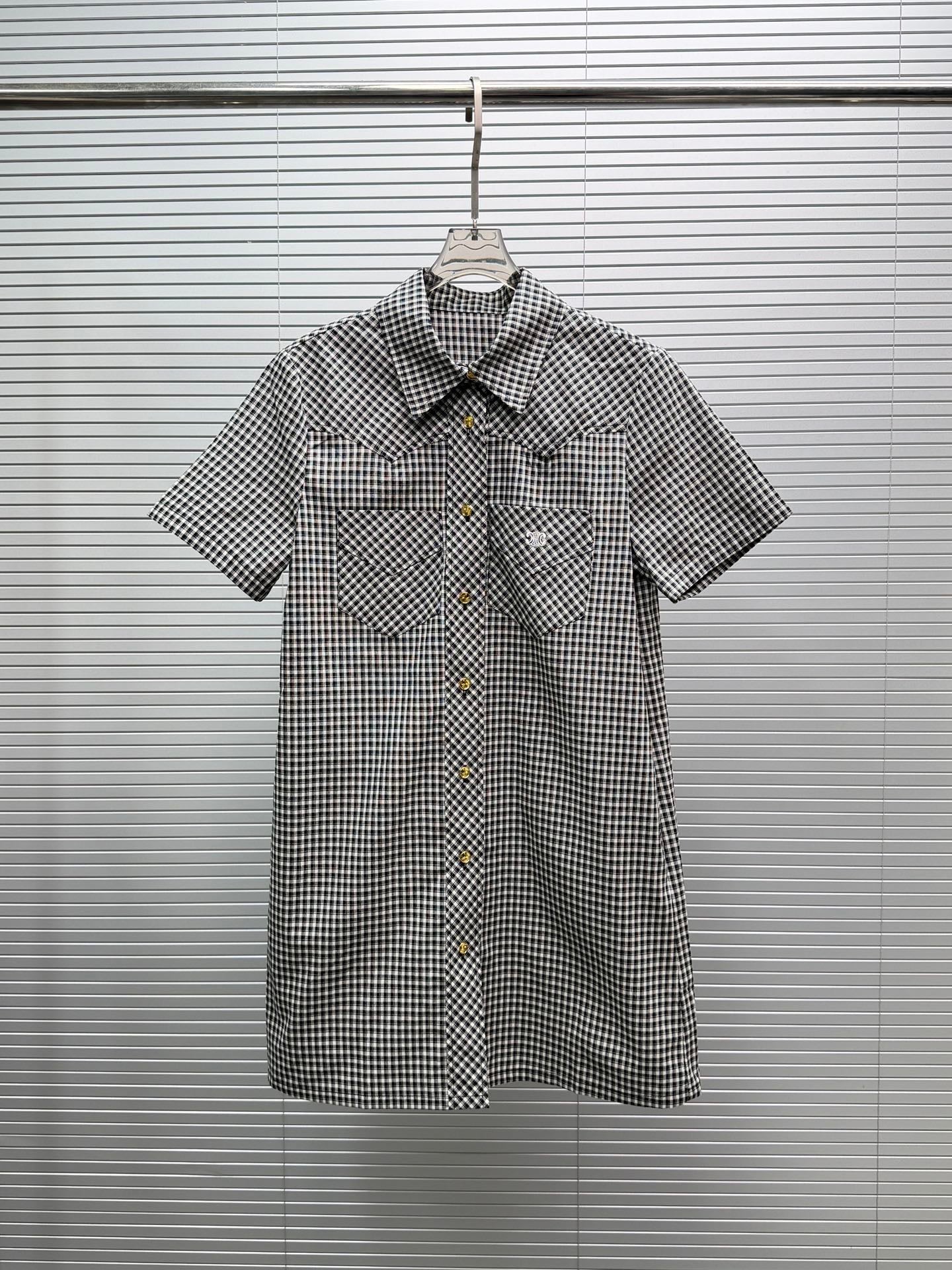 CELINE 26S PLAID SHIRT DRESS 494