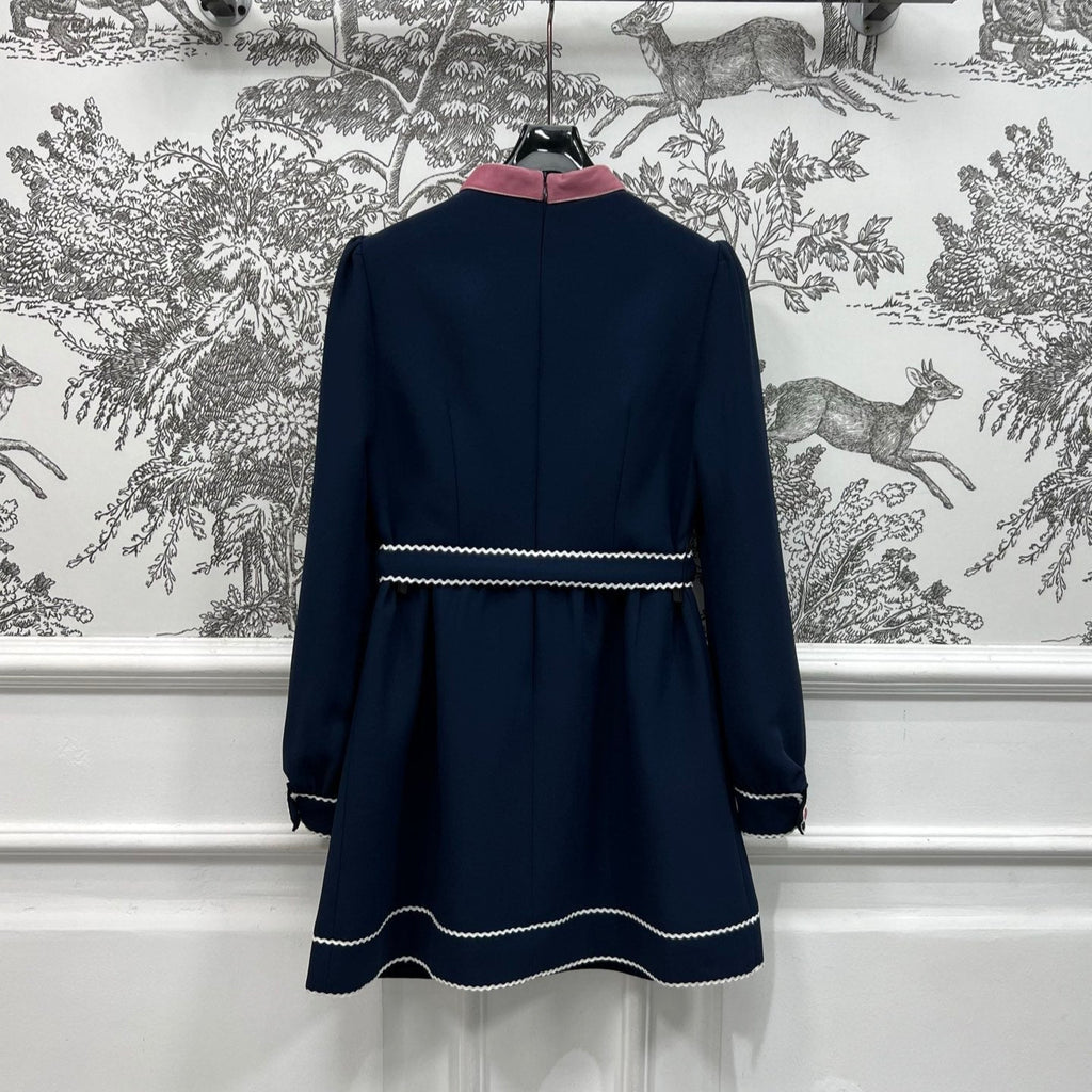 VALENTINO LONG-SLEEVE PUSSY-BOW DRESS 274583