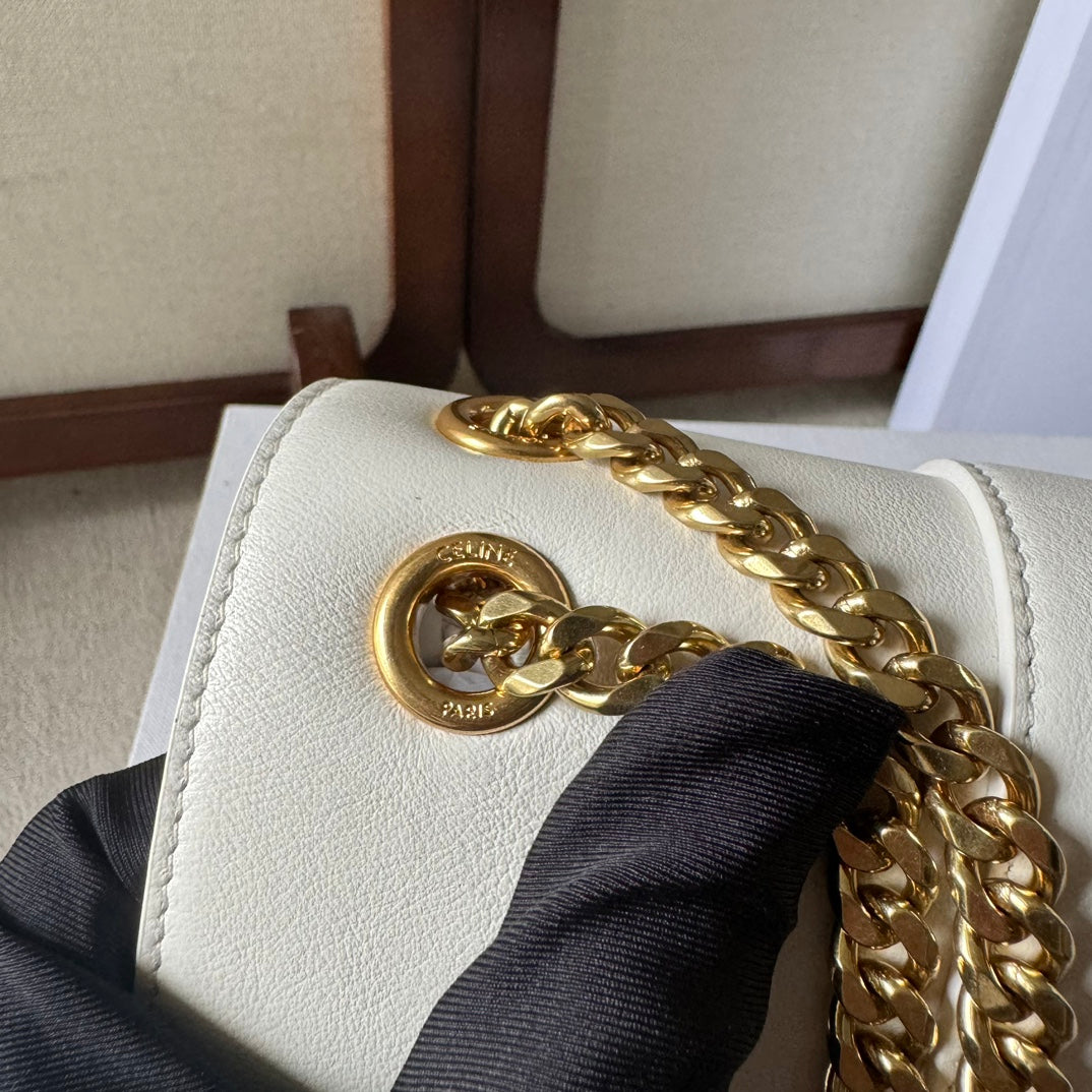 MEDIUM CELINE VICTOIRE BAG 23 IN SOFT YELLOW CALFSKIN