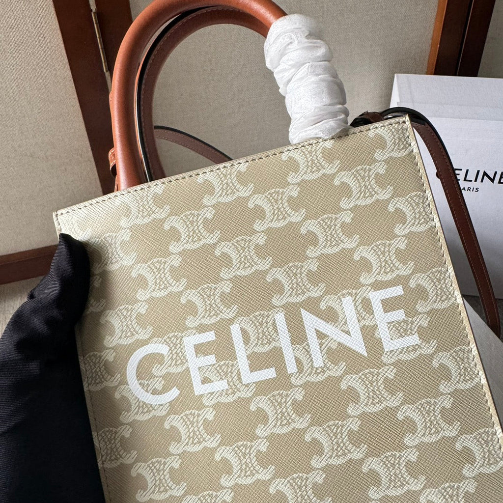 CP BAG MINI 21 VERTICAL CABAS BEIGE IN TRIOMPHE CANVAS