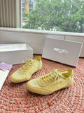 JIMMY CHOO 26S SNEAKERS IN YELLOW MESH AND SUEDE