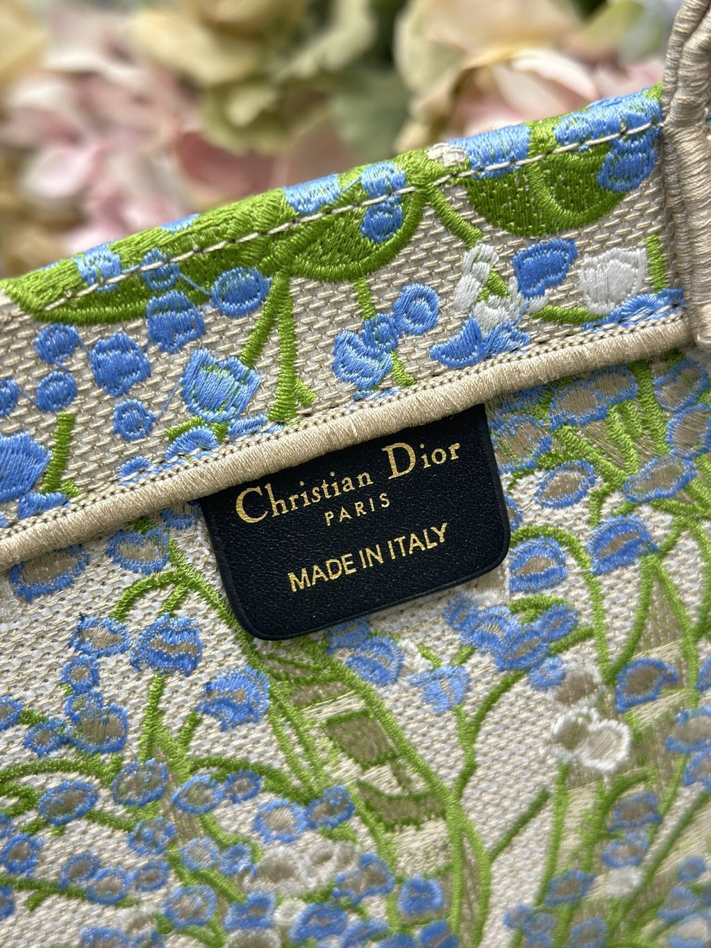 DIOR 26S BOOK TOTE BAG 36 IN  MUTICOLOR BAYADERE FABRIC