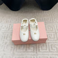 MARY JANE FLATS IN WHITE SMOOTH LAMBSKIN