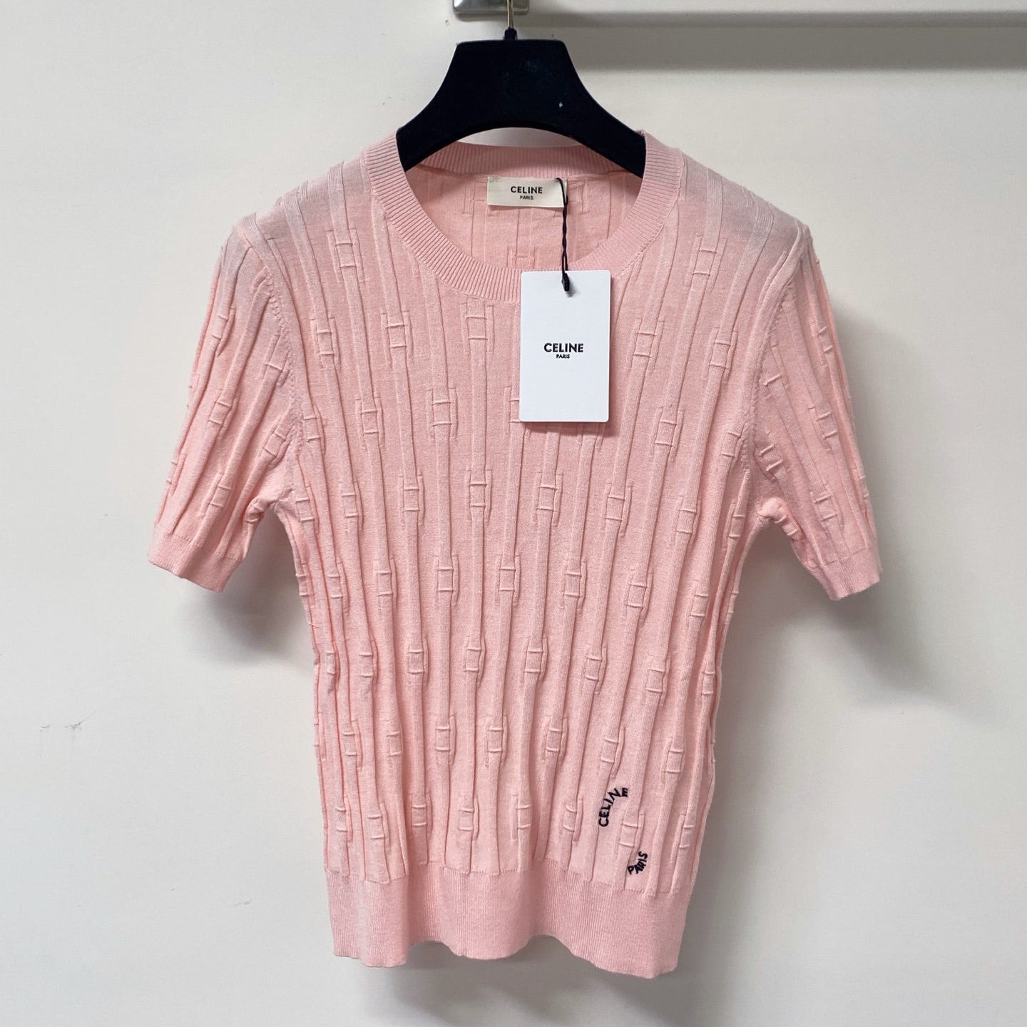 CELINE 26S LOGO SHORT-SLEEVE KNIT TOP 185