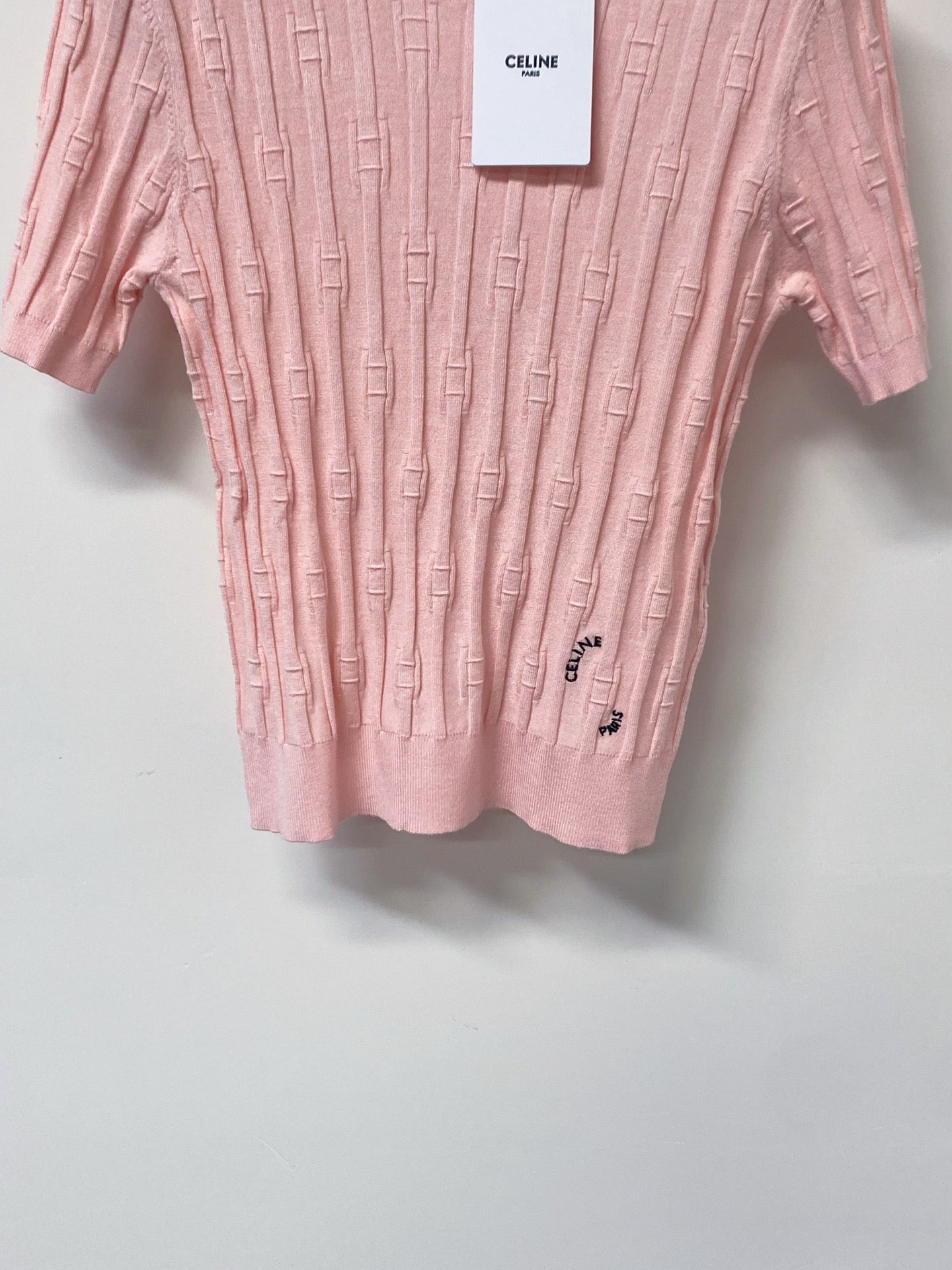CELINE 26S LOGO SHORT-SLEEVE KNIT TOP 185