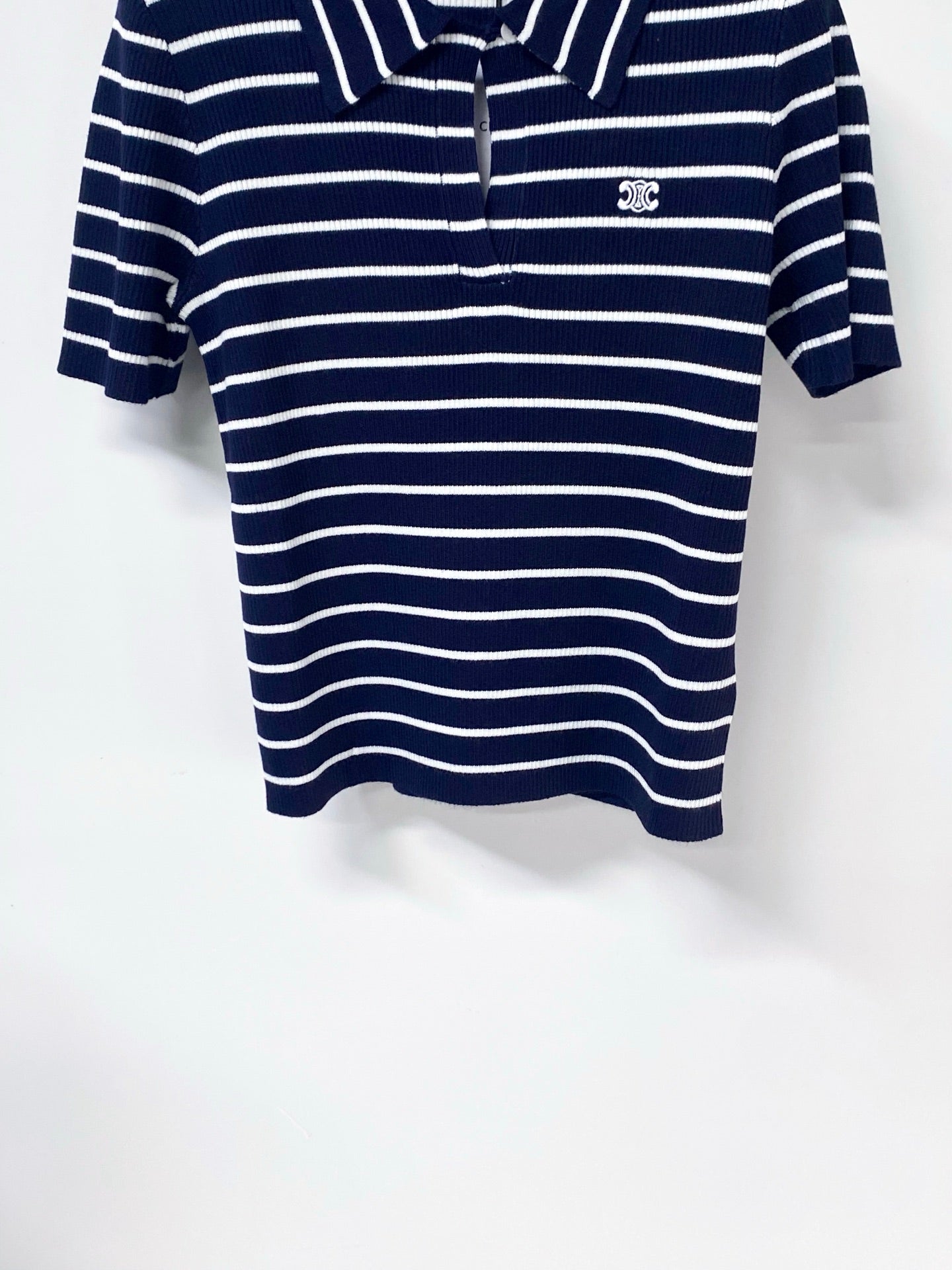 CELINE 26S STRIPED SHORT-SLEEVE POLO SHIRT 490