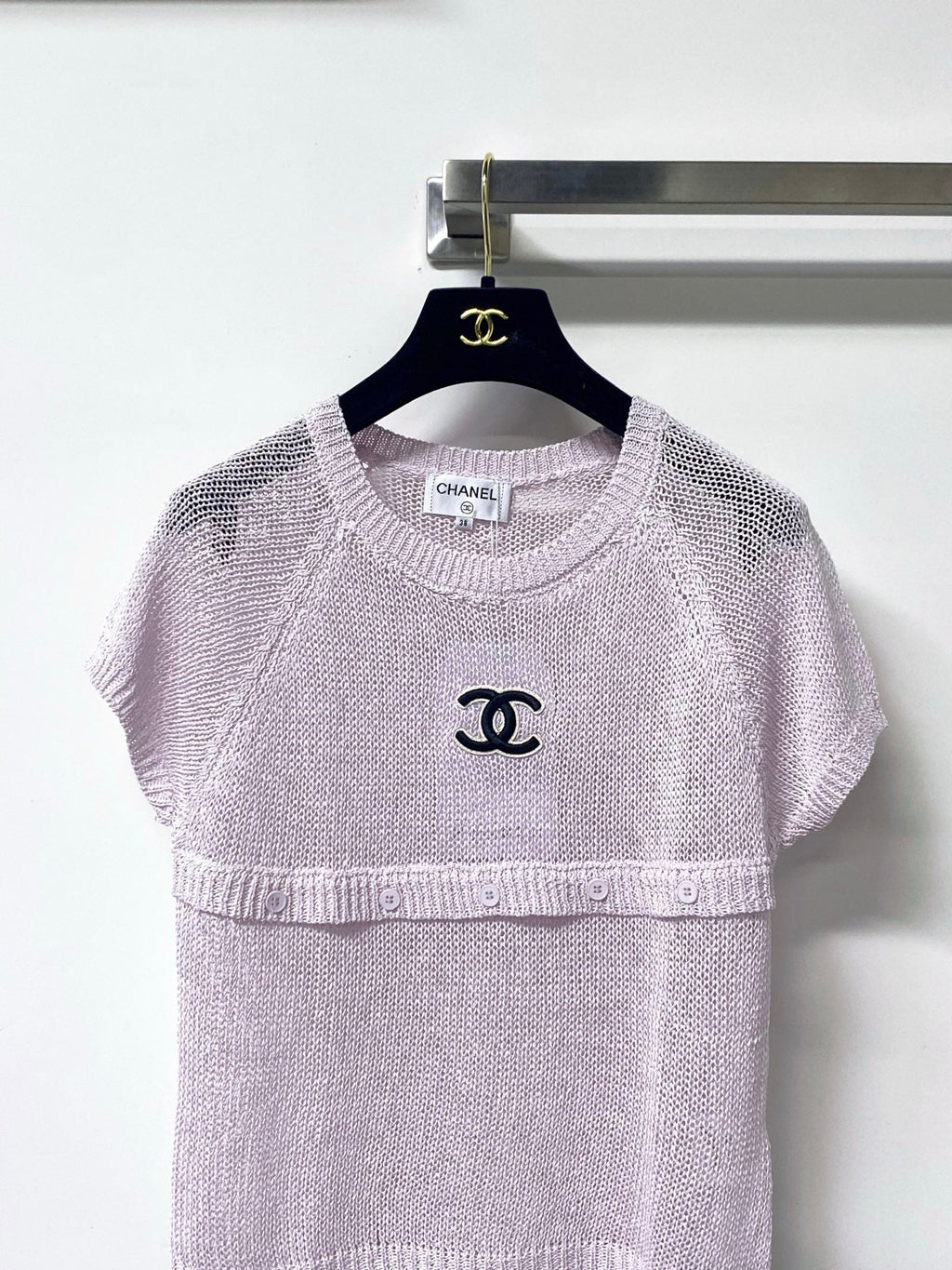 CHANEL 26S SHORT-SLEEVED KNIT SHIRT STYLE 1180