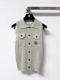 CHANEL 26S SLEEVELESS POLO KNIT TOP STYLE 1137