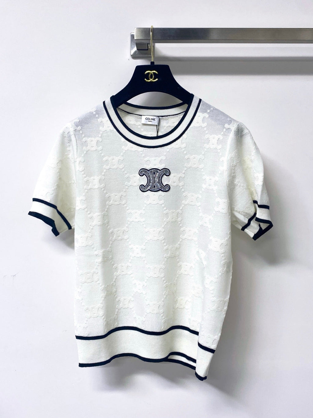 CELINE 26S SHORT-SLEEVE KNIT TOP 476