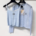 MIUMIU 26S CAMI TOP & OPEN KNIT CROPPED CARDIGAN SET 1173