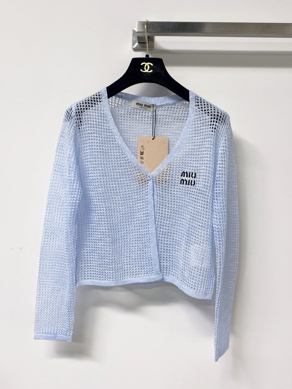 MIUMIU 26S CAMI TOP & OPEN KNIT CROPPED CARDIGAN SET 1173