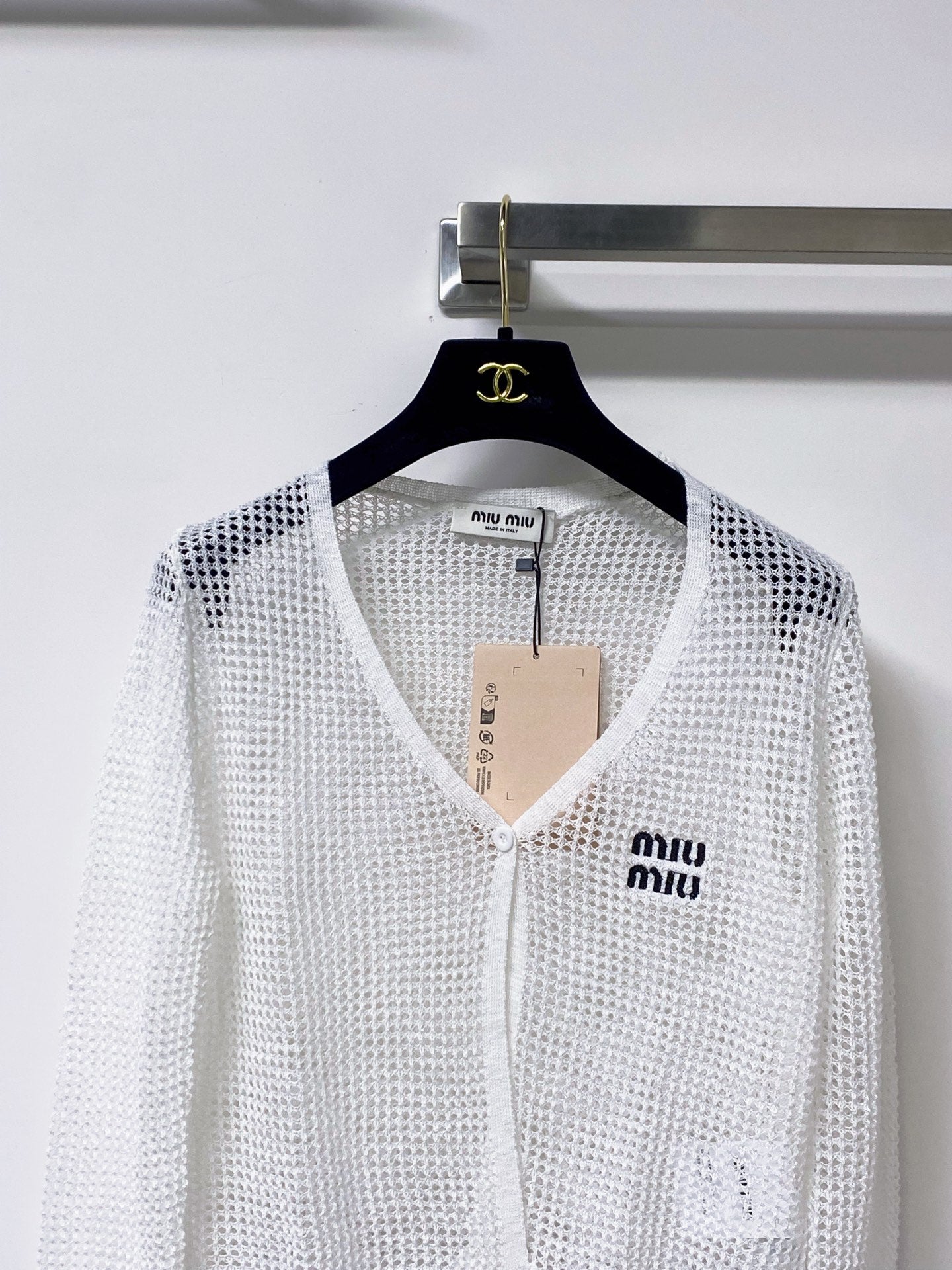 MIUMIU 26S CAMI TOP & OPEN KNIT CROPPED CARDIGAN SET 1172