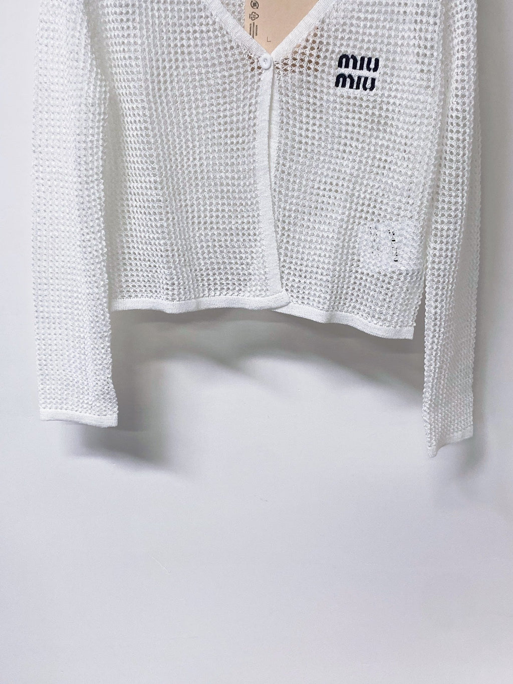 MIUMIU 26S CAMI TOP & OPEN KNIT CROPPED CARDIGAN SET 1172