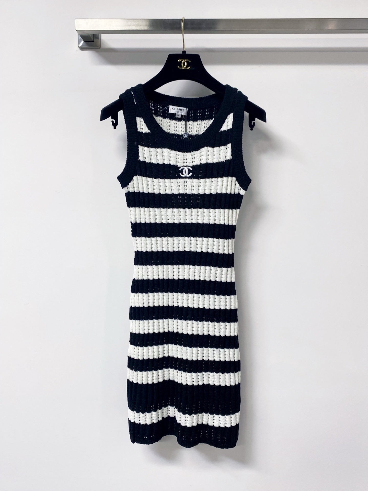 CHANEL 26S STRIPED KNIT DRESS 1297