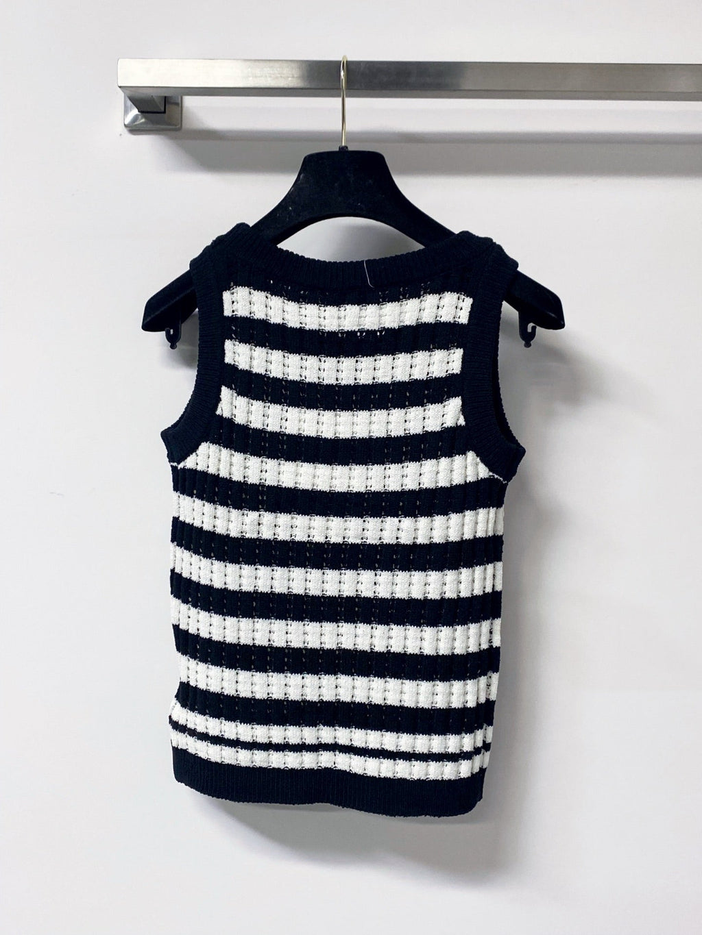 CHANEL 26S STRIPED KNIT TANK 1296