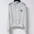 LOEWE 26S SHEER KNIT ZIP-UP HOODIE 596
